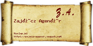 Zajácz Agenór névjegykártya